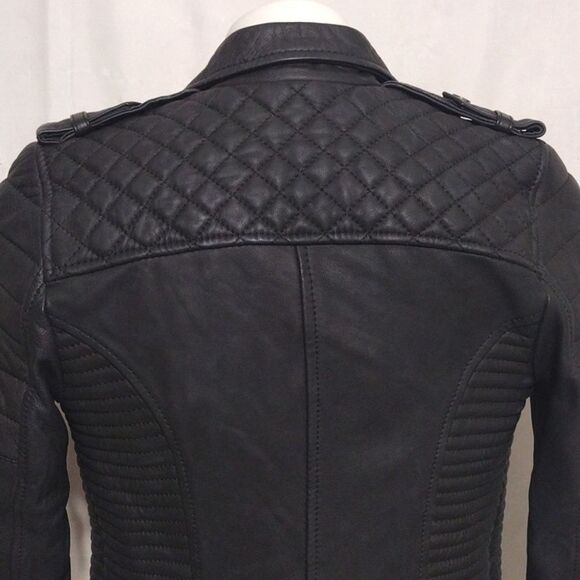 BODA SKINS N S Alexander Premium Black Leather Moto Jacket 2 Luxe Edgy Biker Fit - Picture 10 of 17